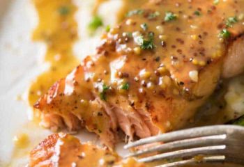 Honey Mustard Salmon with Turmeric Rice and Broccoli