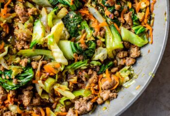 Asian Ground Turkey Stir Fy with Rice & Roasted Veggies