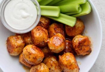 Buffalo Chicken Meatballs with Carrot Sticks, Celery and Dairy Free