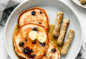 Gluten Free Berry Pancakes & Chicken Breakfast Sausage
