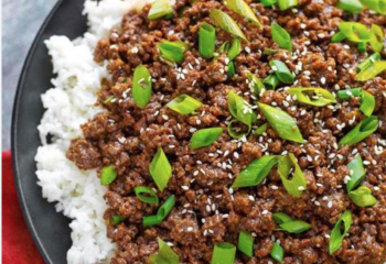 Korean BBQ Ground Beef Bowl with Cabbage & Carrots