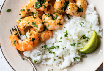 Cilantro Lime Shrimp with Street Corn & Garbanzo Salad Cilantro Lime Shrimp with Street Corn & Garbanzo Salad