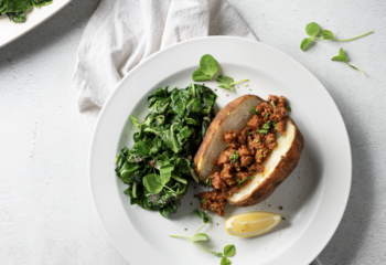 Sloppy Joe Loaded Baked Potato with Sautéed Chard Sloppy Joe Loaded Baked Potato with Sautéed Chard