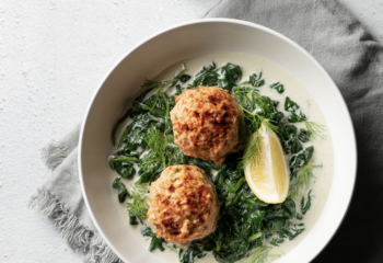 Wild Salmon Patties + Coconut Creamed Greens Wild Salmon Patties + Coconut Creamed Greens