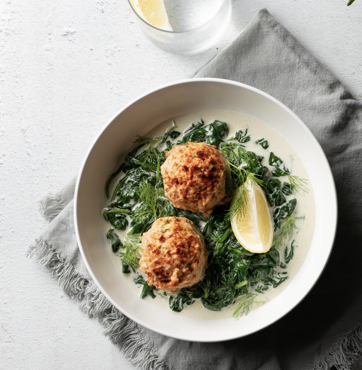 Wild Salmon Patties + Coconut Creamed Greens
