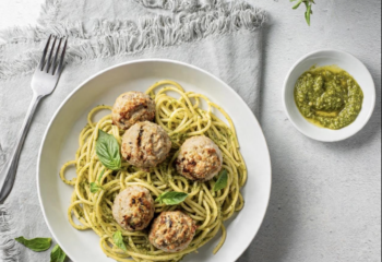 Turkey Basil Meatballs with Pesto | GF noodles | Zucchini Turkey Basil Meatballs with Pesto | GF noodles | Zucchini