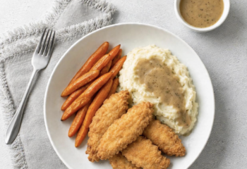 "Fried" Chicken with Roasted Carrots | Mashed Potatoes and Gravy "Fried" Chicken with Roasted Carrots | Mashed Potatoes and Gravy