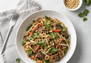 Beef Pad Thai | Brown Rice Noodles | Veggies Beef Pad Thai | Brown Rice Noodles | Veggies